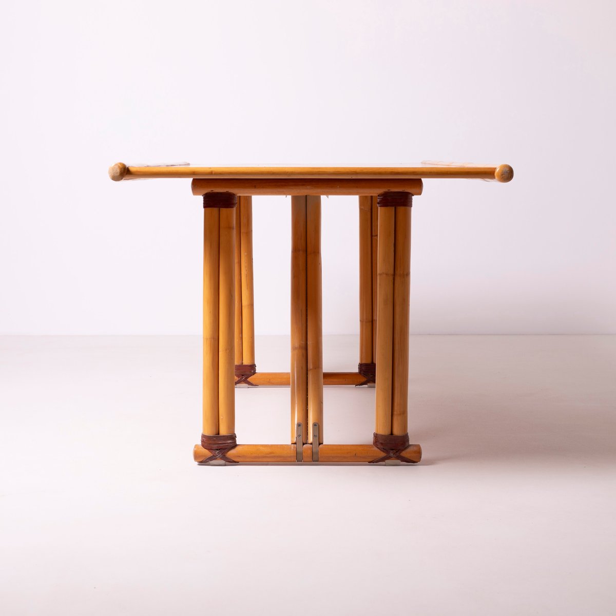 Postmodern folding bamboo table, Italy, 1980s