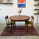 Round extendable teak dining table, Denmark, 1960s