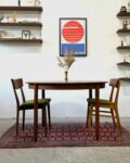Round extendable teak dining table, Denmark, 1960s