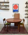 Round extendable teak dining table, Denmark, 1960s