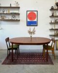 Round extendable teak dining table, Denmark, 1960s