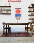 Round extendable teak dining table, Denmark, 1960s