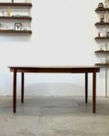 Round extendable teak dining table, Denmark, 1960s