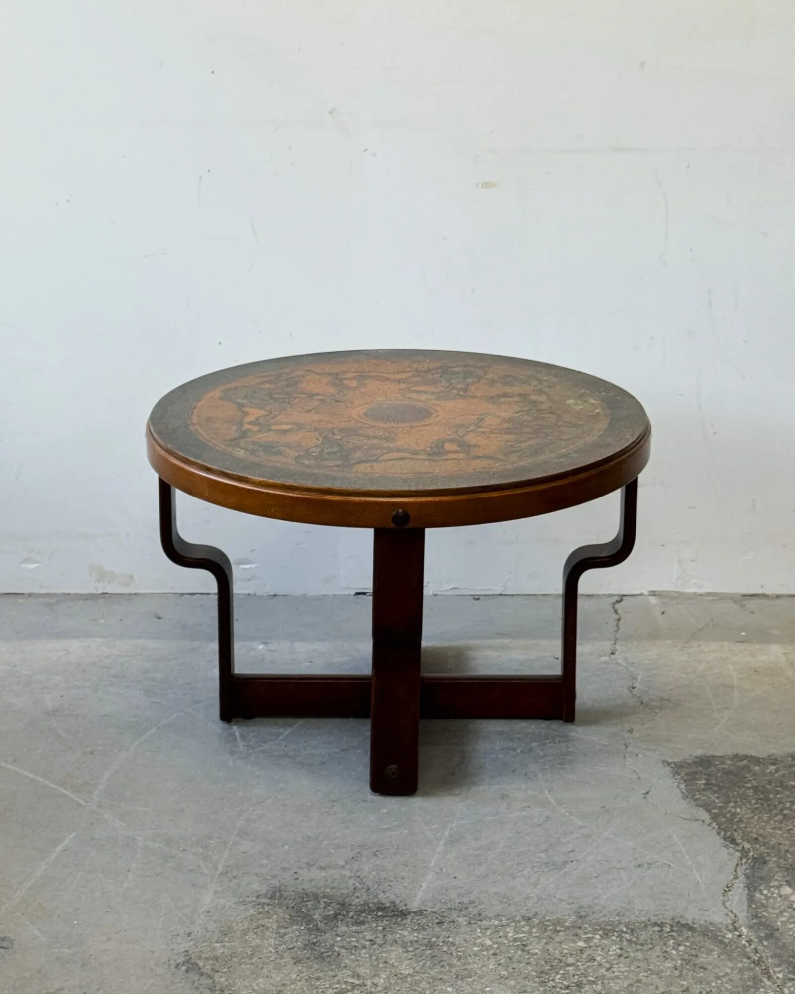 Coffee table with copper top, VAD Trevarefabrikk, Norway, 1960s