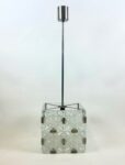 Szklana lampa wisząca vintage, Kamenický Šenov, Czechosłowacja, lata 70