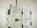 Szklana lampa wisząca vintage, Kamenický Šenov, Czechosłowacja, lata 70