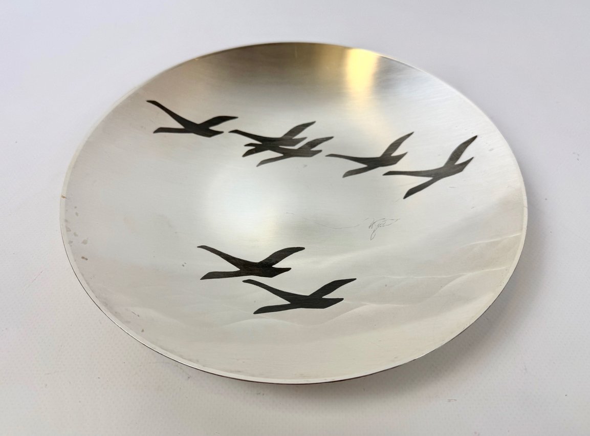 Ikora wall plate with a wild goose motif, WMF, Germany, 1960s